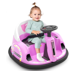 Auto tamponneuse KORIMEFA 12V pour enfants de 1 à 6ans rose